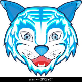 Vektorgrafik des Tigerkopfes für Maskottchen- und Logo-Design Stock Vektor