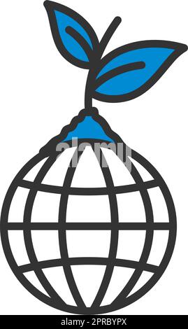 Planet Mit Sprout-Symbol Stock Vektor