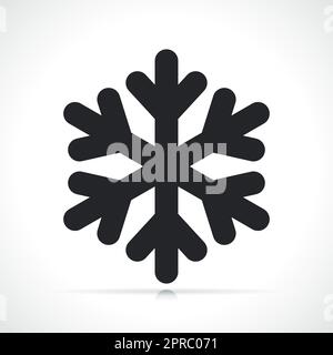 Schwarzes Wintersymbol mit Schneeflocke Stock Vektor