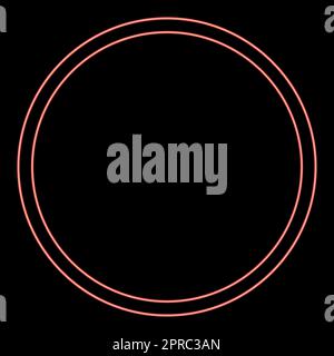 Neon chemische Reinigung Trockenreiniger Wäschesymbole Waschkonzept Wäschesymbol rot Farbe Vektor Abbildung flach Stock Vektor