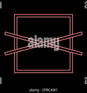 Neon trocknet nicht Wäsche Pflege Symbole Waschen Konzept Wäschesymbol rot Farbe Vektor Abbildung flach Stock Vektor