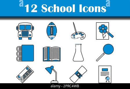 Schule Symbol Gesetzt Stock Vektor