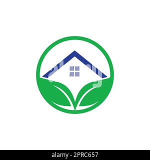 Umweltfreundliches Zuhause Logo. Designvorlage für kreatives Green House Concept Logo. Stock Vektor