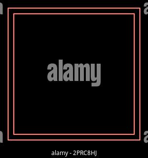 Neon trocknende Kleidung Pflegesymbole Waschkonzept Wäschesymbol rot Farbe Vektor Abbildung flach Stock Vektor