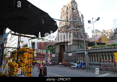 Sri Maha Mariamman Tempel auf der Silom Road, Bangkok, Thailand. Stockfoto