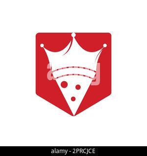 Vorlage für das Vektor-Logo von Pizza King. Kronen- und Pizzastücke-Design. Stock Vektor