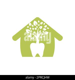 Dentalbaum-Vektor-Logo-Design-Vorlage. Vorlage für Vektorlogo von Dentrees. Stock Vektor