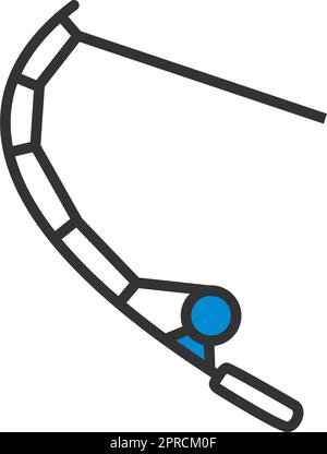 Symbol Für Gebogene Angelausrüstung Stock Vektor