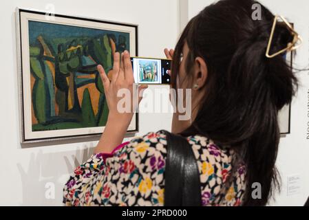 Rom, Italien. 26. April 2023. ROM, ITALIEN - APRIL 26: Anlässlich des 75. Geburtstages des Staates Israel zeigt eine Ausstellung im Jüdischen Museum in Rom die künstlerische Verbindung und Solidarität des Landes mit Italien am 26. April 2023 in Rom, Italien. (Foto: Andrea Ronchini/NurPhoto) Kredit: NurPhoto SRL/Alamy Live News Stockfoto