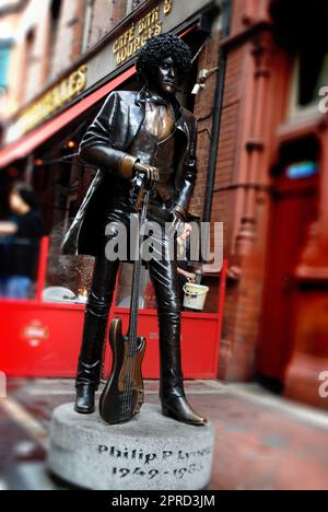 Statue von Phil Lynott, Harry Street, Dublin, Irland Stockfoto