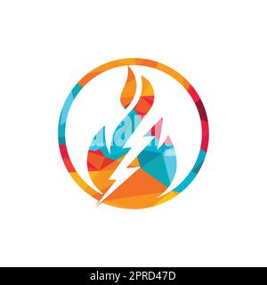 Lightning fire vector logo design template. Fire energy and voltage logo concept. Stock Vector