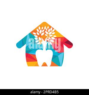 Dentalbaum-Vektor-Logo-Design-Vorlage. Vorlage für Vektorlogo von Dentrees. Stock Vektor