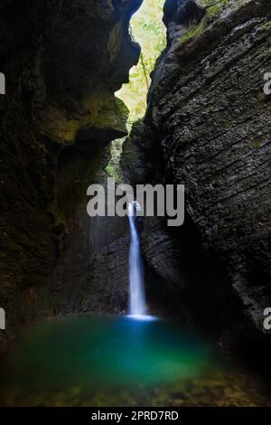 Kozjak Wasserfall im Nationalpark Triglav, Julischen Alpen, S Stockfoto