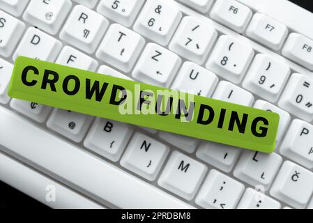 Konzeptunterschrift Crowd Funding. Internet Concept Fundraising Kickstarter Startup Pledge Plattform Spenden -49195 Stockfoto