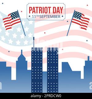 Patriot Day USA-Fest Hintergrund Vorlage Hand gezeichnet Cartoon flache Illustration Stockfoto