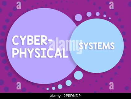 Handschriftschild Cyber Physical Systems. Konzept Bedeutung Mechanismus durch computerbasierte Algorithmen gesteuert Stockfoto