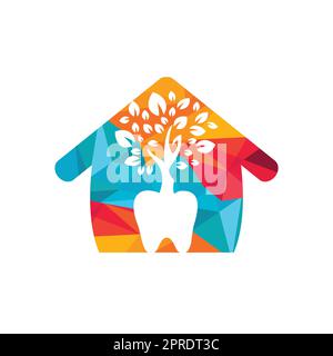 Dentalbaum-Vektor-Logo-Design-Vorlage. Vorlage für Vektorlogo von Dentrees. Stock Vektor