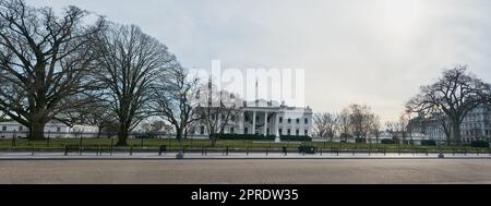 Die Heimat des Präsidenten Amerikas. Das Weiße Haus in Washington DC. Stockfoto