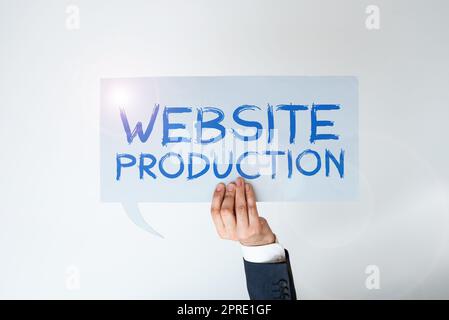 Handgeschriebene Schilder Website Produktion, konzeptionelle Fotoerstellung Websites mit Layoutinhalt und grafischem Design Stockfoto