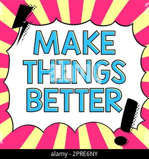 Handgeschriebener Text macht Dinge besser etwas, um sich selbst zu verbessern sei der Change Act, Word Writed on Do something to improve yourself Be the Change AC Stockfoto