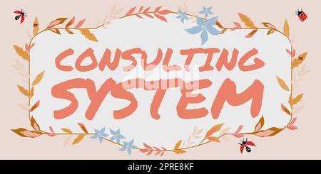 Sign Display Consulting SystemUnterstützung von Unternehmen zur Verbesserung der Prozessadäquanz und Funktionalität, Business-Ansatz Unterstützung von Unternehmen zur Verbesserung der Prozessadäquanz und Stockfoto