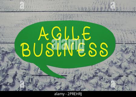 Konzeptdarstellung Agile Business, Business Approach die Fähigkeit, sich schnell an die Märkte anzupassen, ist Trend Stockfoto