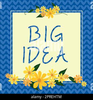 Schreiben Anzeige Text große Idee, konzeptuelle Foto mit großen kreativen Innovation Lösung oder Art zu denken Stockfoto