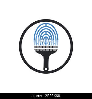 Designkonzept für biometrische Farbvektoren. Design mit Fingerabdrücken und Pinseln. Stock Vektor