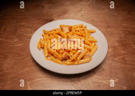 Köstliches italienisches Gericht, bekannt als Penne Alla Vodka Stockfoto