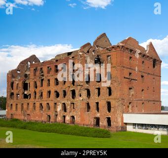 Die zerstörte Mühle in der Stadt Wolgograd, Russland. Stockfoto