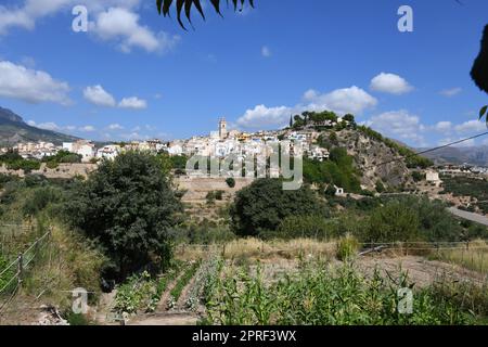 Hausfassaden, Stadtlandschaften, Polop de la Marina, Provinz Alicante, Costa Blanca, Spanien, Stockfoto