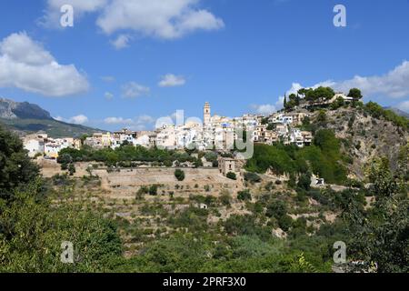 Hausfassaden, Stadtlandschaften, Polop de la Marina, Provinz Alicante, Costa Blanca, Spanien, Stockfoto