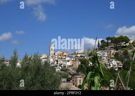 Hausfassaden, Stadtlandschaften, Polop de la Marina, Provinz Alicante, Costa Blanca, Spanien, Stockfoto