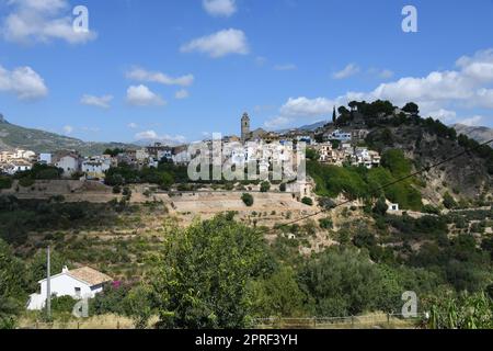 Hausfassaden, Stadtlandschaften, Polop de la Marina, Provinz Alicante, Costa Blanca, Spanien, Stockfoto