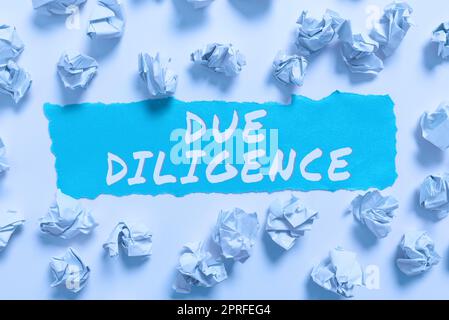 Inspiration zeigt Zeichen Due Diligence, Internet-Konzept Vermeiden Sie andere Geschäftseigentum für eine Vereinbarung zu schaden Stockfoto