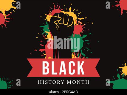 Black History Month Template Handgezeichnete Cartoon Flat Hintergrund Illustration von afroamerikanischen Urlaub geeignet für Poster-Design zu fördern Stockfoto