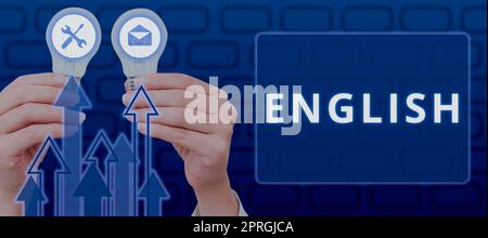 Textunterschrift für Englisch, Geschäftskonzept Mögliche Kommunikation zwischen Ländern die einzige gemeinsame Sprache Stockfoto