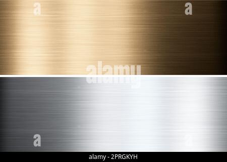 Genähte Strukturen aus Aluminium, Bronze und Messing. 3D Rendern Stockfoto