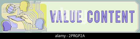Schild mit exklusiven Details zu Value Content und Konzeptfotos, auf die ein Kunde nirgendwo zugreifen kann Stockfoto