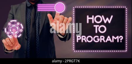Konzeptionelle Bildunterschrift wie programmieren. Konzeptionelles Foto Anleitung für Computer-Programmierung Technologie Wissen Stockfoto
