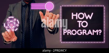 Konzeptionelle Bildunterschrift wie programmieren. Konzeptionelles Foto Anleitung für Computer-Programmierung Technologie Wissen Stockfoto