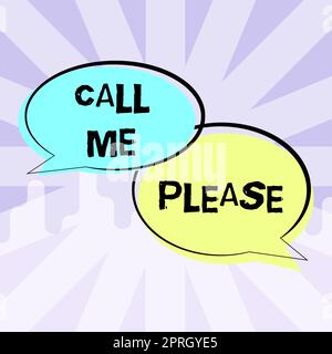 Schreiben Text anzeigen Call Me Please, Geschäftskonzept Bitte um telefonische Kommunikation, um über etwas zu sprechen, das eine Frau mit VR-Brille und Po trägt Stockfoto