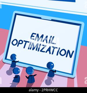 Sign Display Email OptimizationMaximieren Sie die Effektivität der Marketingkampagne. Wort für Maximierung der Effektivität der Marketingkampagne Stockfoto