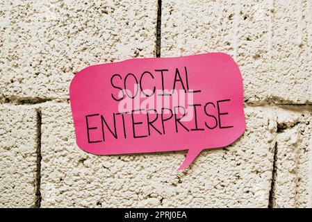 Textunterschrift für Social EnterpriseBusiness, das auf sozial verantwortliche Weise Geld verdient. Business Concept Business, das auf sozial verantwortliche Weise Geld verdient Stockfoto