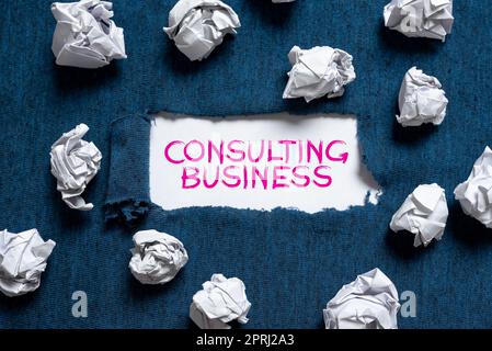 Inspiration zeigt Zeichen Consulting Business, Business-Konzept spezialisiert auf Grafik-Design Multimedia-Dokumentation ersetzt alte Tapete Design, Stockfoto