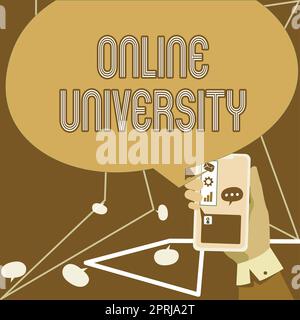 Konzeptionelle Beschriftung Online Universitätsabschnittsschulungen werden über das Internet abgehalten. Konzeptfoto Fernunterricht Kurse werden über das Internet abgehalten Stockfoto
