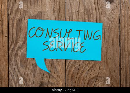 Konzeptionelle Überschrift Consulting ServiceExperts, die einem Dritten Wissen gegen eine Gebühr anbietet. Wort für Experten, die einem Dritten Wissen gegen Gebühr anbieten Stockfoto