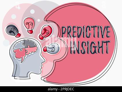 Handgeschriebenes Schild Predictive InsightProactive Fault Management System an Early Detection. Geschäftskonzept proaktives Fehlermanagementsystem Früherkennung Stockfoto