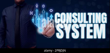 Inspiration Schilder zeigen Beratung SystemHelping Firmen verbessern die Angemessenheit und Funktionalität von Prozessen, Business Showcase hilft Firmen, Prozessanzeigen zu verbessern Stockfoto