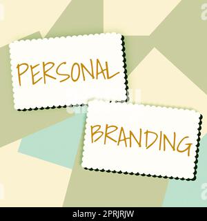 Handschriftlicher Text Persönliches BrandingMarketing selbst und ihre Karriere als Marken, Word selbst geschrieben über Marketing und ihre Karriere als Marken Stockfoto